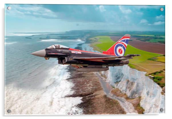 Eurofighter Typhoon Over Dover Acrylic by J Biggadike
