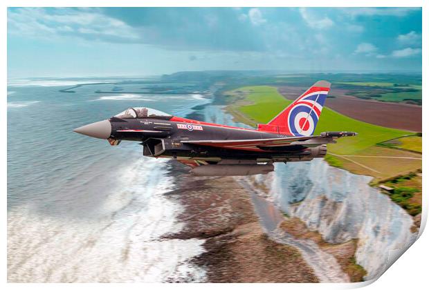 Eurofighter Typhoon Over Dover Print by J Biggadike