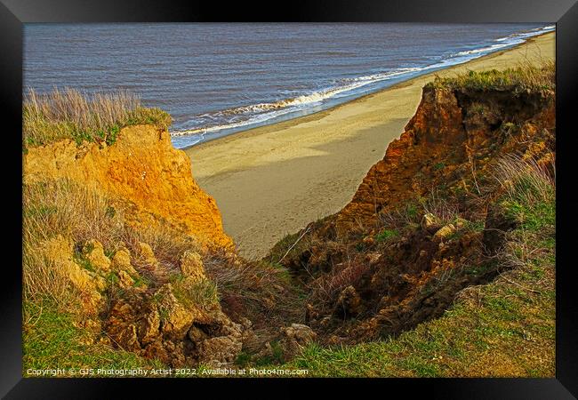 Crumbling Cliffs Framed Print by GJS Photography Artist