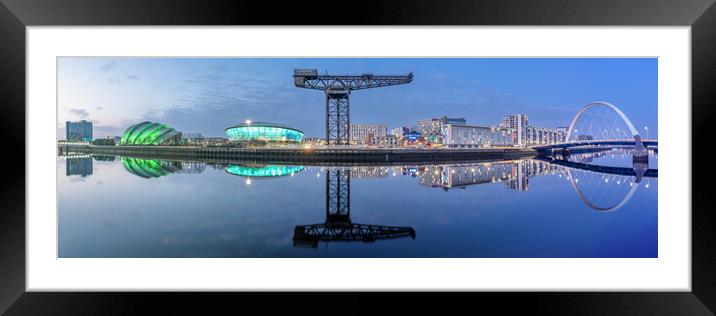 Glasgow Skyline Blue Hour  Framed Mounted Print by Anthony McGeever
