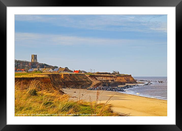 Happisburgh Cliff Framed Mounted Print by GJS Photography Artist