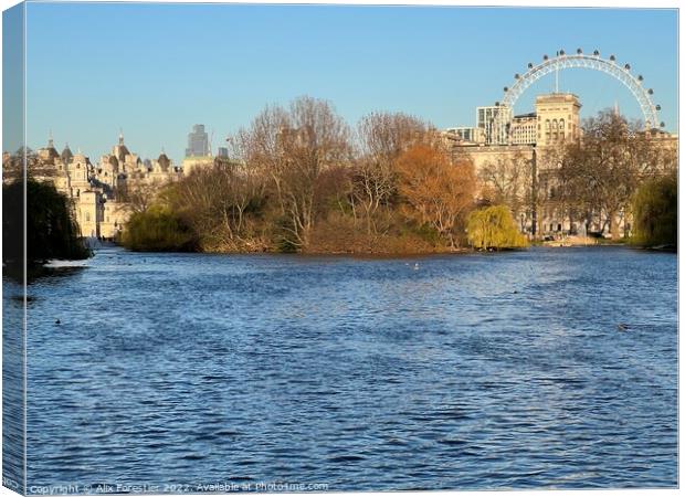 St James Park, view from the Bridge. Canvas Print by Alix Forestier