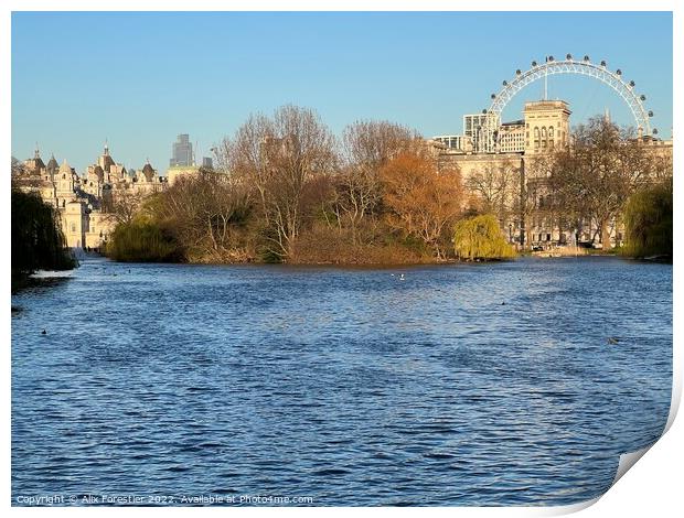 St James Park, view from the Bridge. Print by Alix Forestier