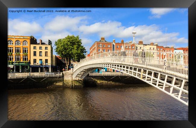 Ha'penny (Halfpenny) Bridge Dublin Ireland Framed Print by Pearl Bucknall