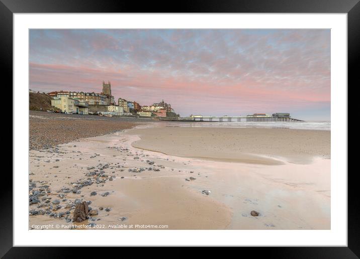 Low tide at Cromer Beach Framed Mounted Print by Paul Thetford