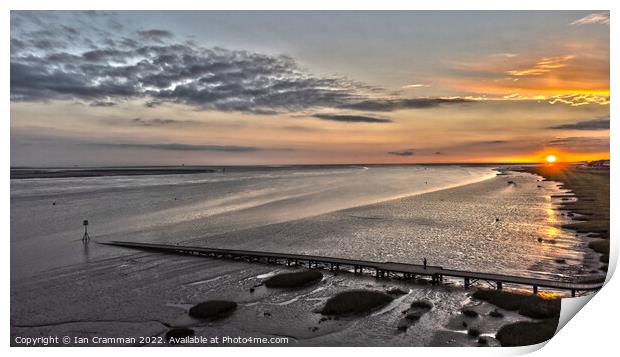 Sunset at Lytham Jetty Print by Ian Cramman