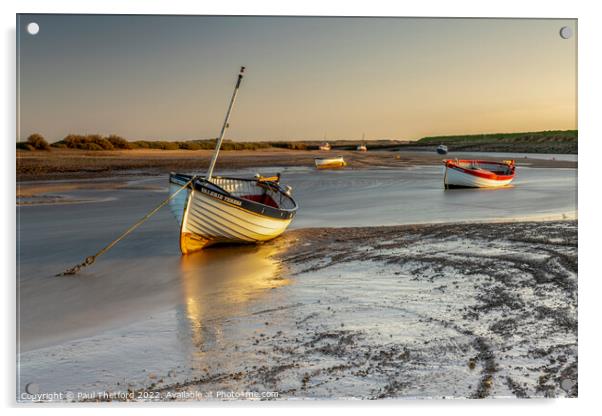 Golden light at Burnham Overy Staithe Acrylic by Paul Thetford