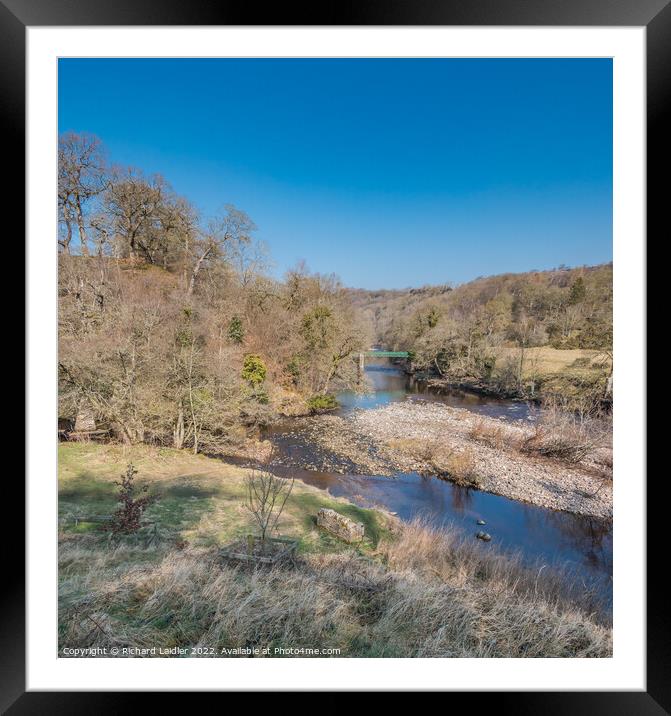 The Rivers Tees and Balder at Cotherstone in Early Spring Framed Mounted Print by Richard Laidler
