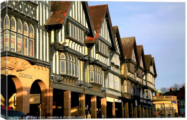 Tudor Buildings at Chesterfield. Canvas Print by john hill