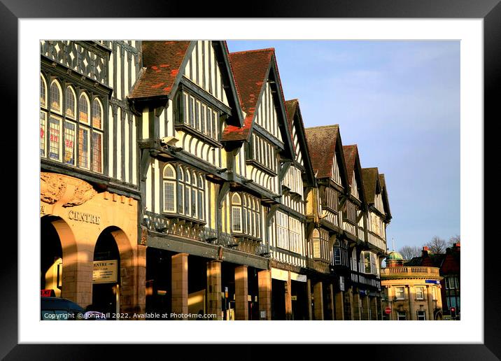 Tudor Buildings at Chesterfield. Framed Mounted Print by john hill