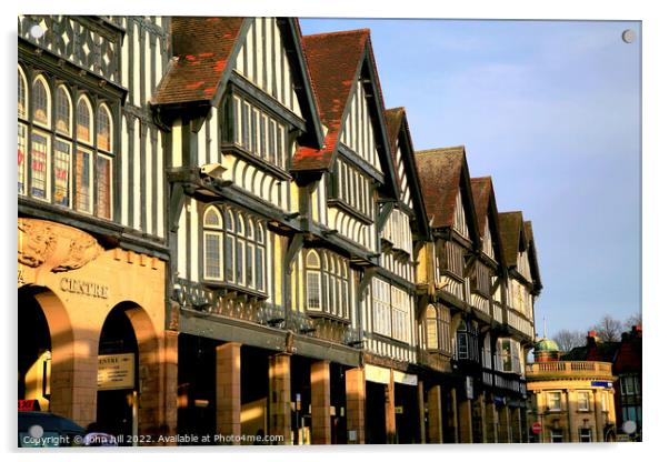 Tudor Buildings at Chesterfield. Acrylic by john hill