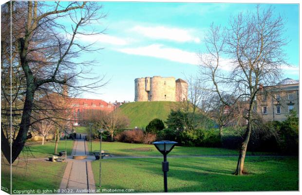 Clifford's tower at York Castle Canvas Print by john hill