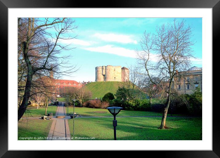 Clifford's tower at York Castle Framed Mounted Print by john hill