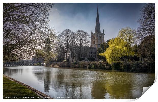 Along the Riverbank, Stratford Upon Avon Print by Viv Thompson