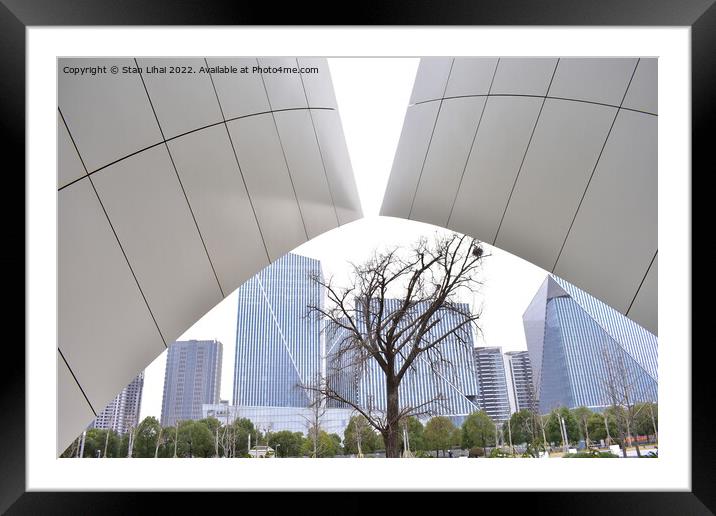 Roof of Shanghai sports center building Framed Mounted Print by Stan Lihai