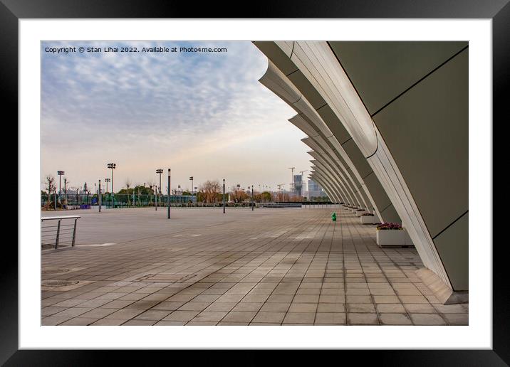 Shanghai sports center building Framed Mounted Print by Stan Lihai