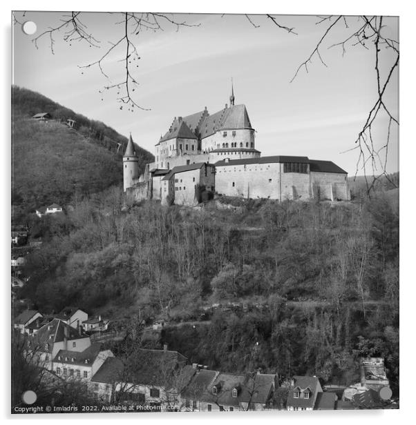 Vianden Castle View, Square, Mono Acrylic by Imladris 