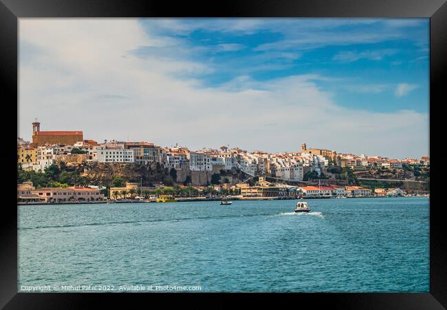 View of the old town of Mahon on the island of Menorca, Spain Framed Print by Mehul Patel