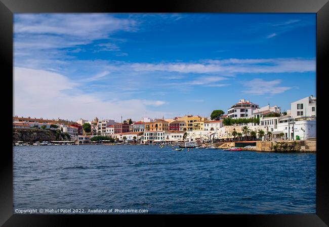 The fishing port of Cales Fons in the town of Es Castell, Menorca Framed Print by Mehul Patel