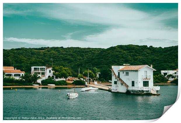 Little Venice house on the Mahon inlet, Menorca, Spain Print by Mehul Patel
