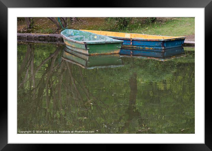 Two old wooden boats Framed Mounted Print by Stan Lihai