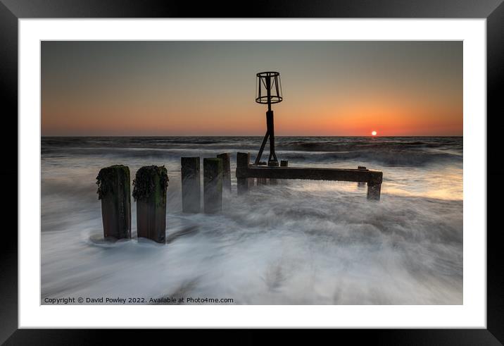 Sunrise Over Gorleston Beach Framed Mounted Print by David Powley