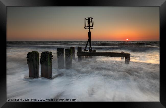 Sunrise Over Gorleston Beach Framed Print by David Powley