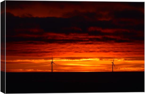 Windmill sunrise at Newbiggin-by-the-Sea  Canvas Print by Richard Dixon