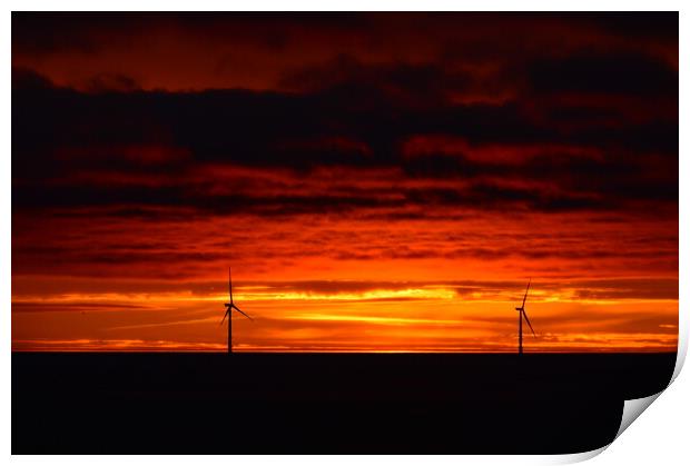 Windmill sunrise at Newbiggin-by-the-Sea  Print by Richard Dixon