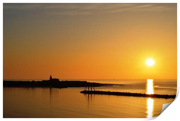 Newbiggin-by-the-Sea May sunrise Print by Richard Dixon