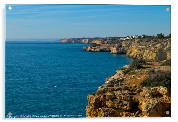 Coast of Carvoeiro in Algarve Acrylic by Angelo DeVal