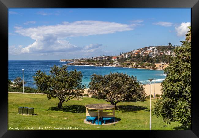 Dunningham Park overlooking Coogee Beach, Sydney, New South Wale Framed Print by Kevin Hellon