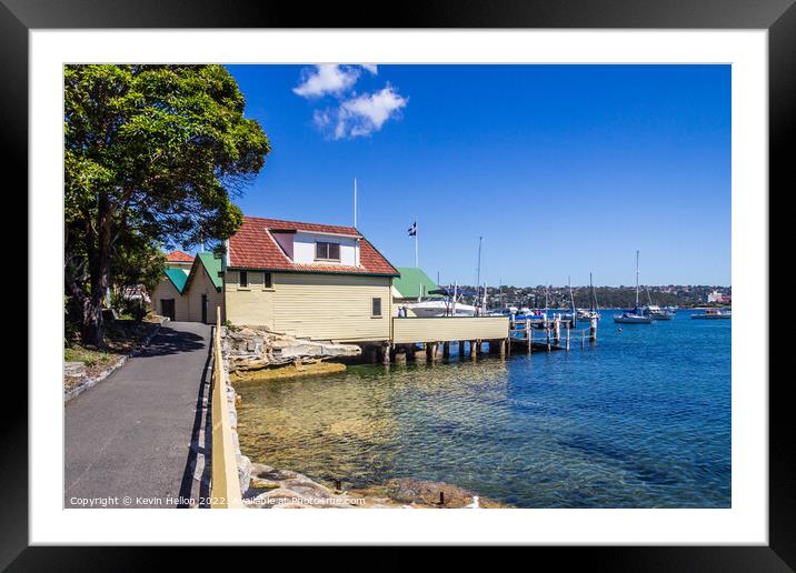 Manly yacht club and Cove, Sydney, New South Wales, NSW, Austral Framed Mounted Print by Kevin Hellon