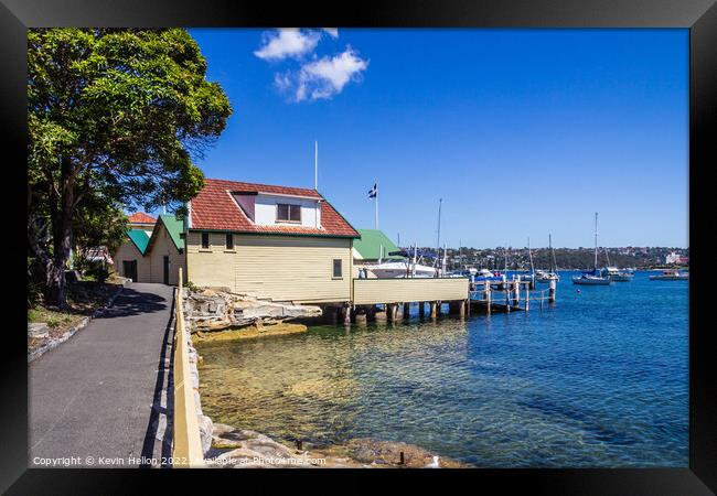 Manly yacht club and Cove, Sydney, New South Wales, NSW, Austral Framed Print by Kevin Hellon