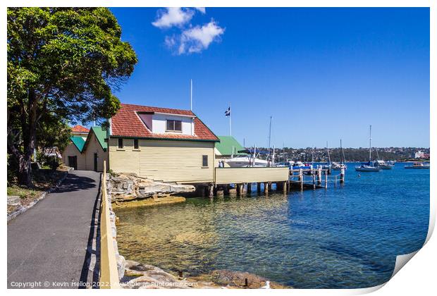 Manly yacht club and Cove, Sydney, New South Wales, NSW, Austral Print by Kevin Hellon