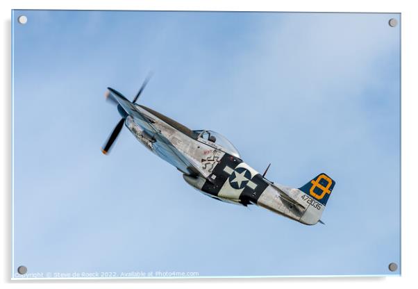North American P51D Jumpin Jaques Acrylic by Steve de Roeck