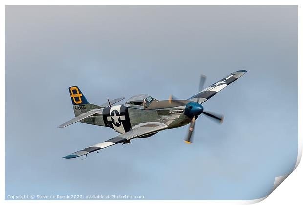 North American P51D Jumpin Jaques Print by Steve de Roeck