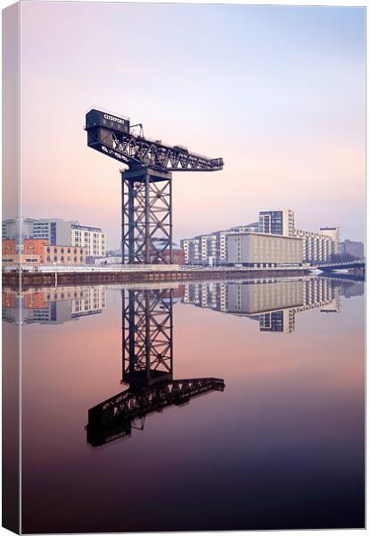 Glasgow Finnieston crane reflection Canvas Print by Grant Glendinning