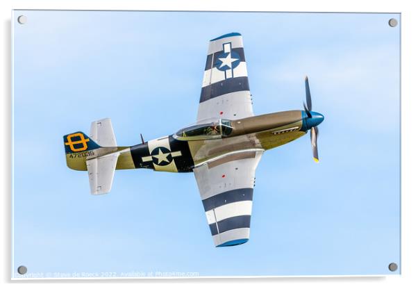 North American P51D Jumpin Jaques. Acrylic by Steve de Roeck