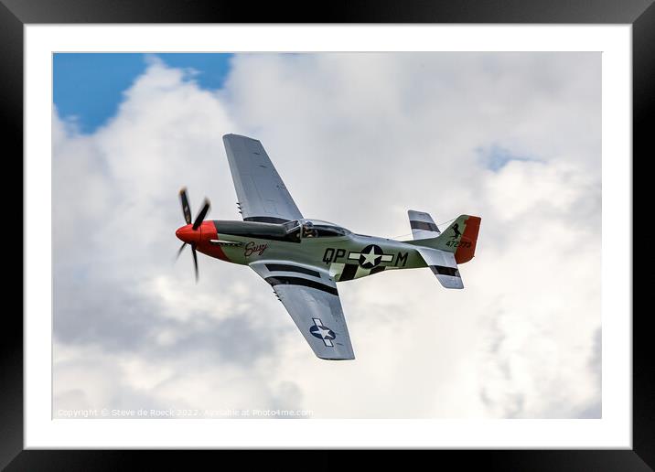 North American P51D Susie QP-M Framed Mounted Print by Steve de Roeck