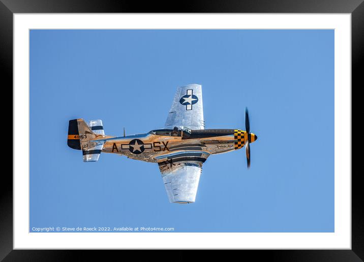North American P51D Kimberley Kay Framed Mounted Print by Steve de Roeck