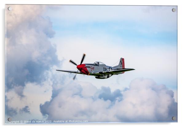 North American P51D Mustang Susie Acrylic by Steve de Roeck