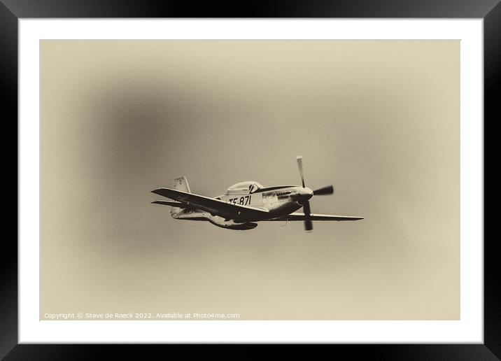 North American P51D TF-871 Framed Mounted Print by Steve de Roeck