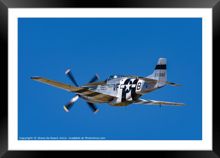 North American P51D Spam Can Framed Mounted Print by Steve de Roeck