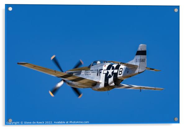 North American P51D Spam Can Acrylic by Steve de Roeck