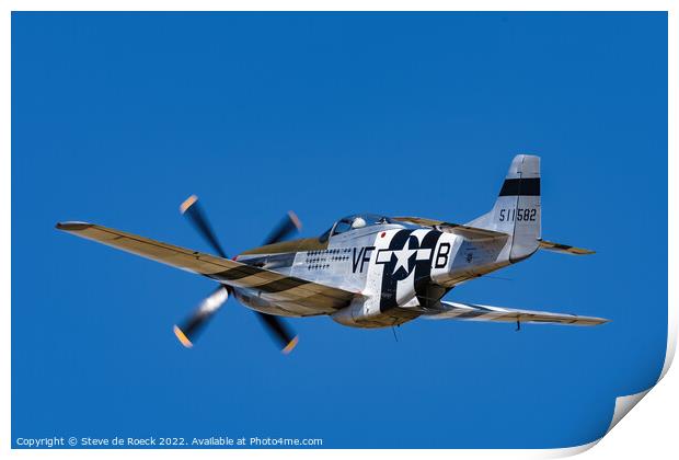 North American P51D Spam Can Print by Steve de Roeck