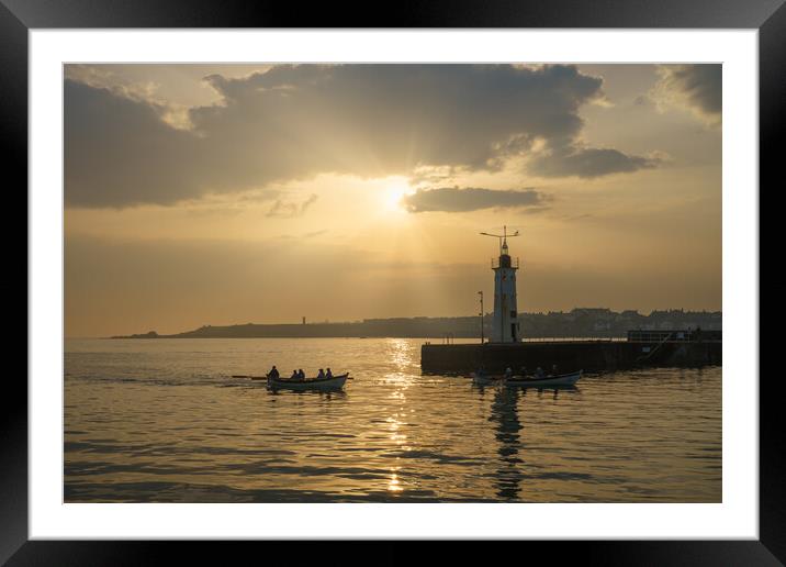 Rowing Boats and Anstruther Lighthouse Framed Mounted Print by Anthony McGeever