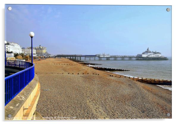 Eastbourne beach and pier, Sussex, UK. Acrylic by john hill
