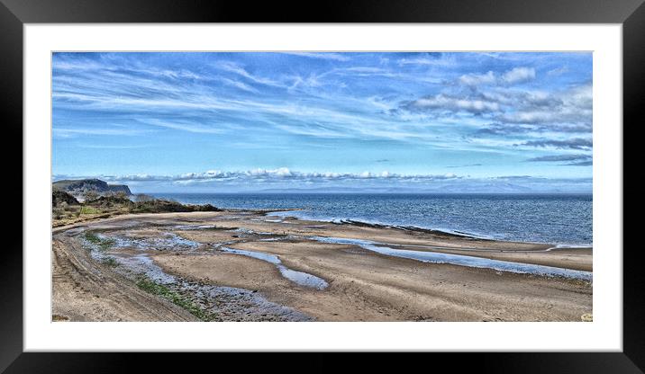 The beach below Greenan Castle Ayr Framed Mounted Print by Allan Durward Photography