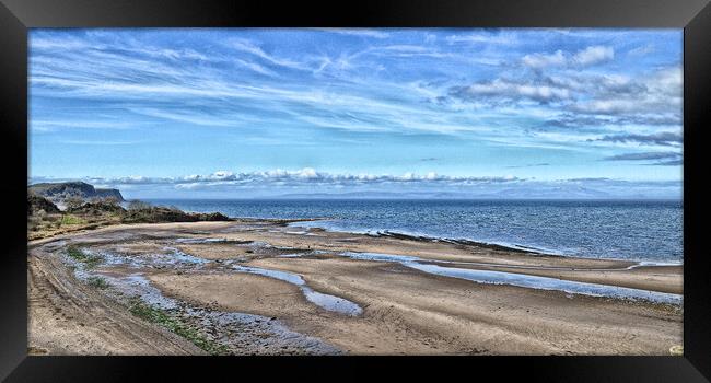 The beach below Greenan Castle Ayr Framed Print by Allan Durward Photography